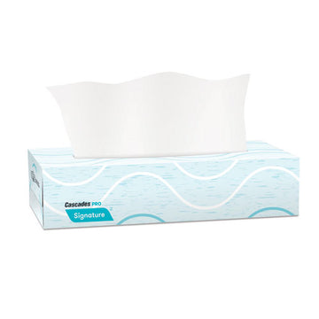 Cascades PRO Signature Facial Tissue, 2-ply, White, Flat Box, 100 Sheets-box, 30 Boxes-carton freeshipping - TVN Wholesale